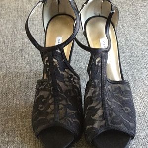SOLD Black lace heels